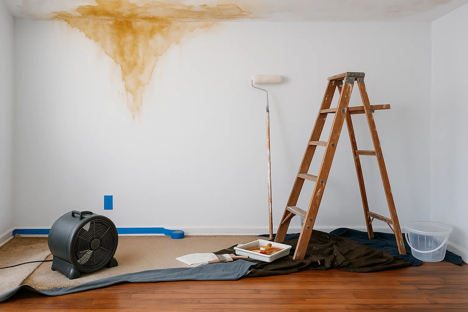 Water damage restoration cost breakdown chart showing pricing tiers from minor leak repair to full structural restoration